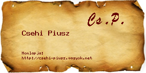 Csehi Piusz névjegykártya
